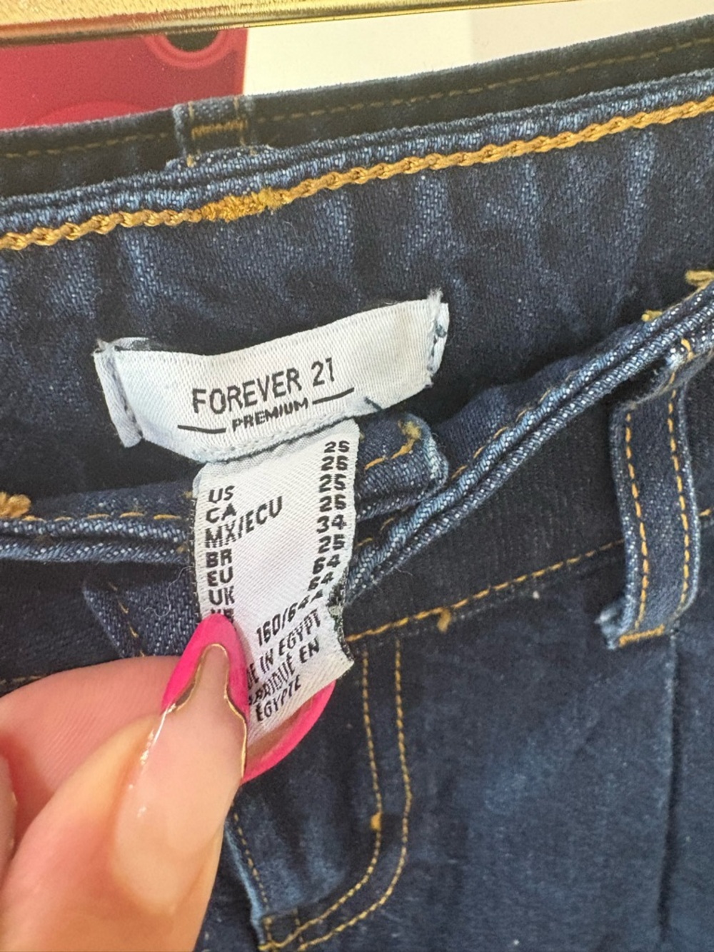 Forever 21 premium High-Waist ultra Wide Leg Jeans - Dark Blue - Picture 3 of 4